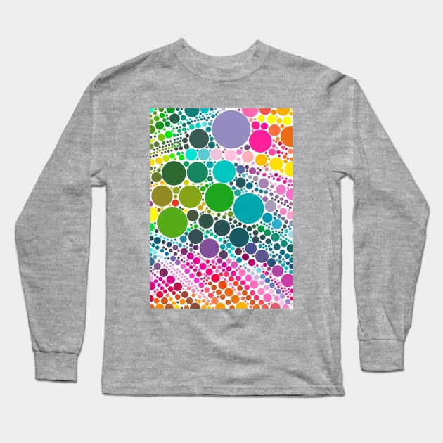 Light Rainbow Pastel Polka Dot Pattern Design Long Sleeve T-Shirt by love-fi